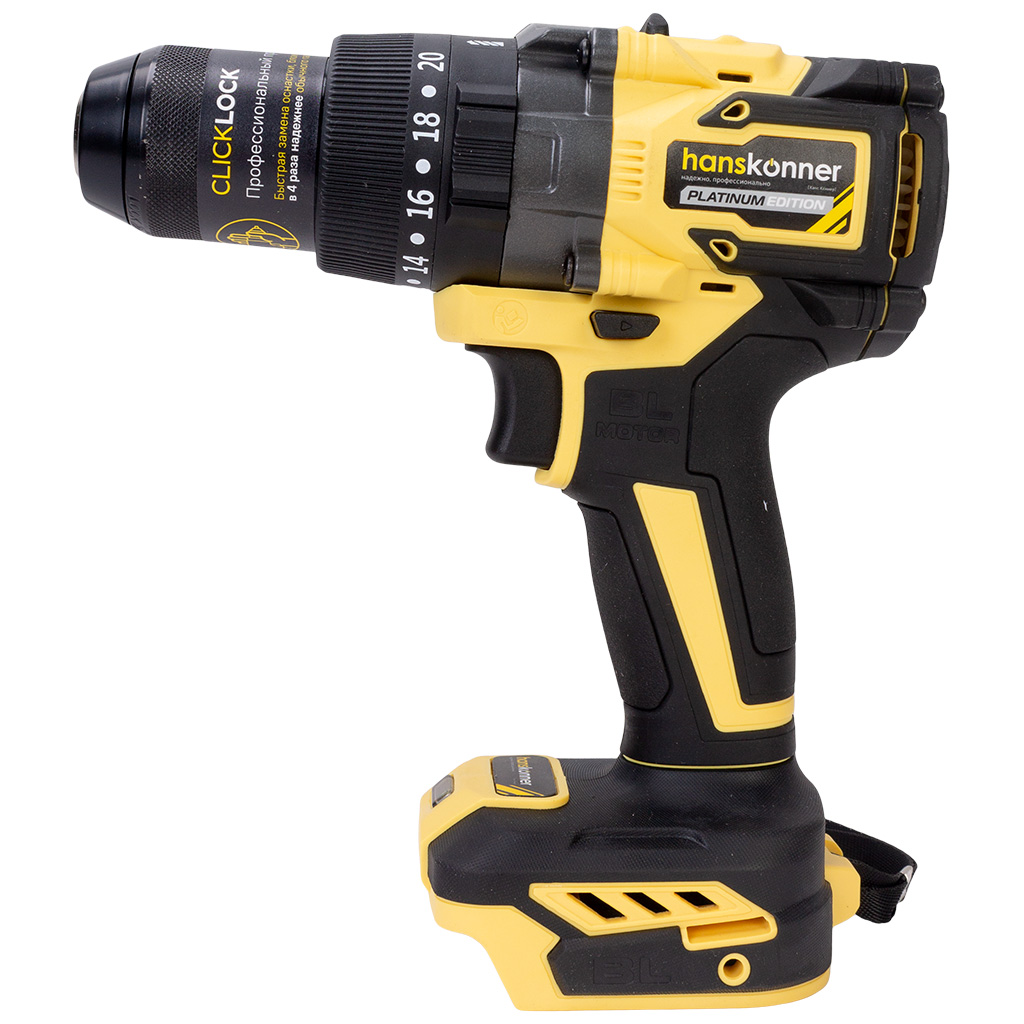 Набор электроинструмента Hanskonner, Дрель ударная + Гайковерт, в ящике с АКБ 6А+ЗУ 4,