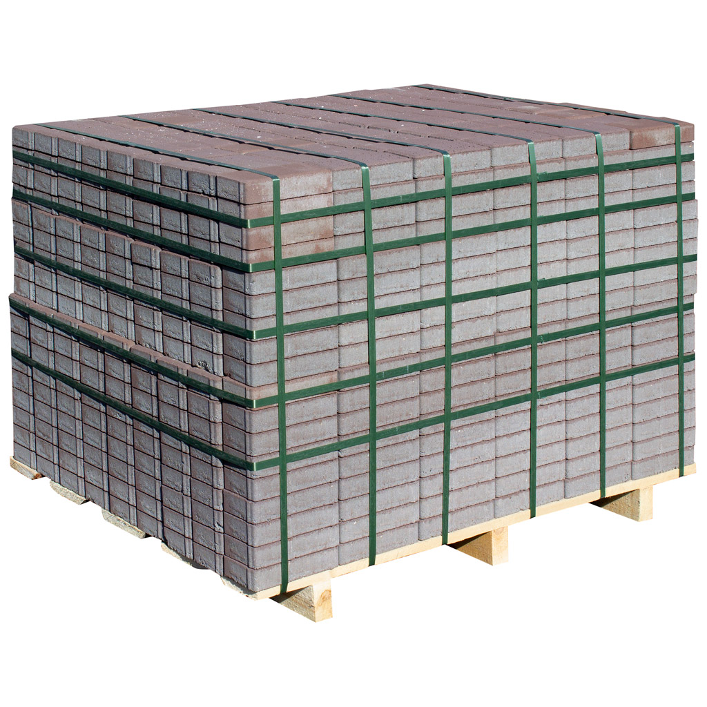 Плитка тротуарная прессованная "Брусчатка", Зенит Черноземье, 60х100х200мм, коричневая, 12.96м2/ 648шт.