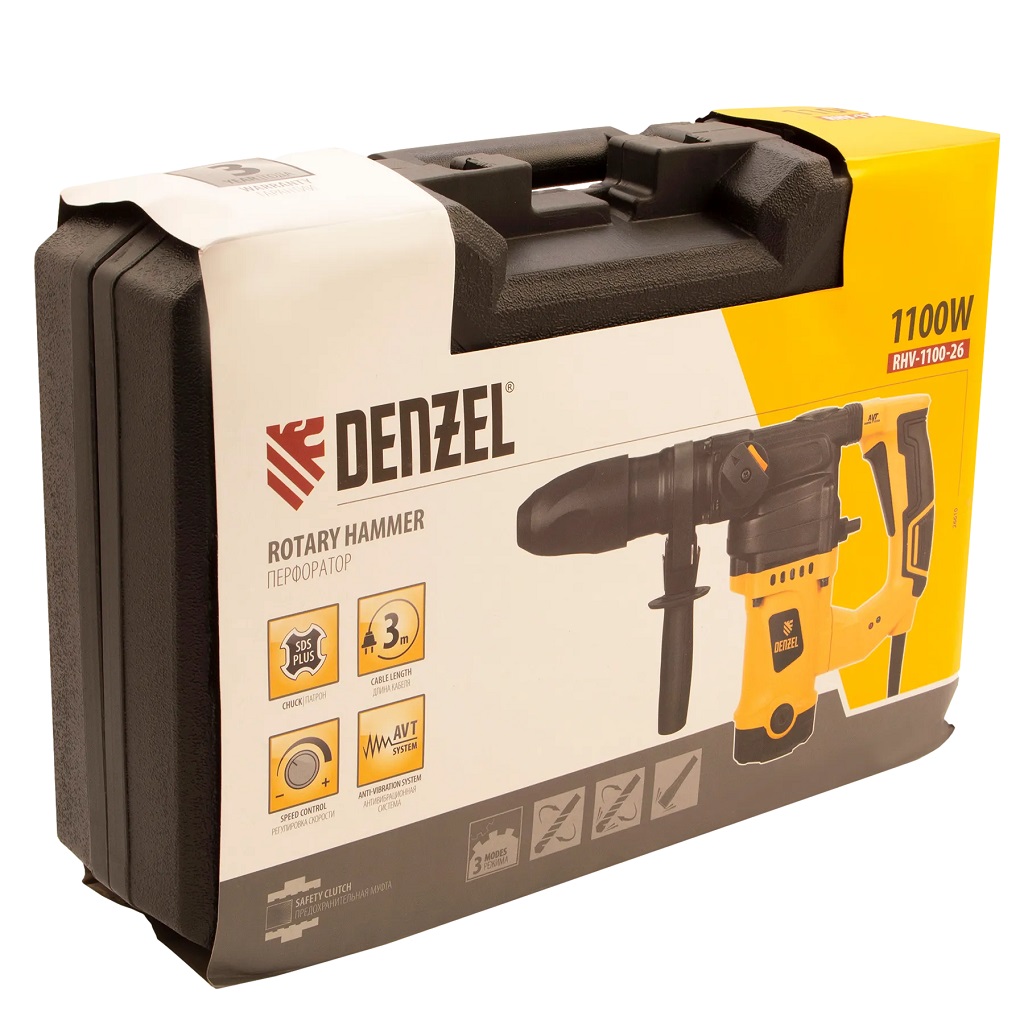 Перфоратор Denzel RHV-1100-26, 1100Вт