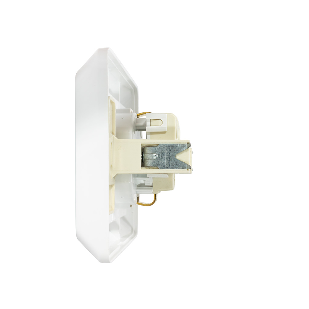 Розетка скрытой проводки Systeme Electric Этюд, 1-местная, 16А, с заземлением, белая.