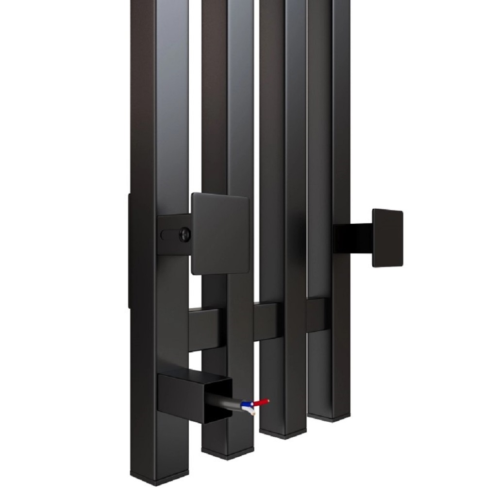 Полотенцесушитель  электрический Mixline Moon Quadro, черный, 1200 х 150мм