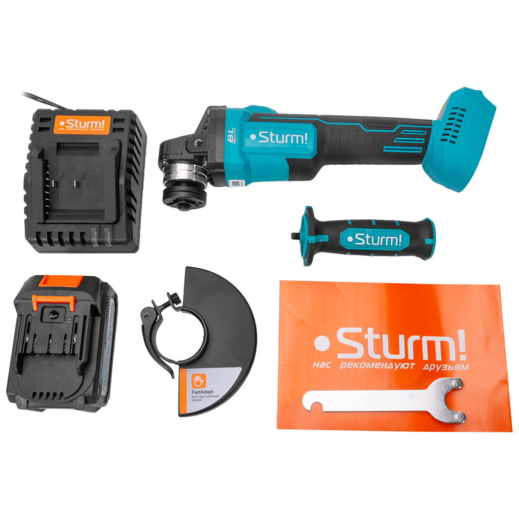 Углошлифовальная, аккумуляторная машина Sturm! CAG1812, d-125мм, 18В