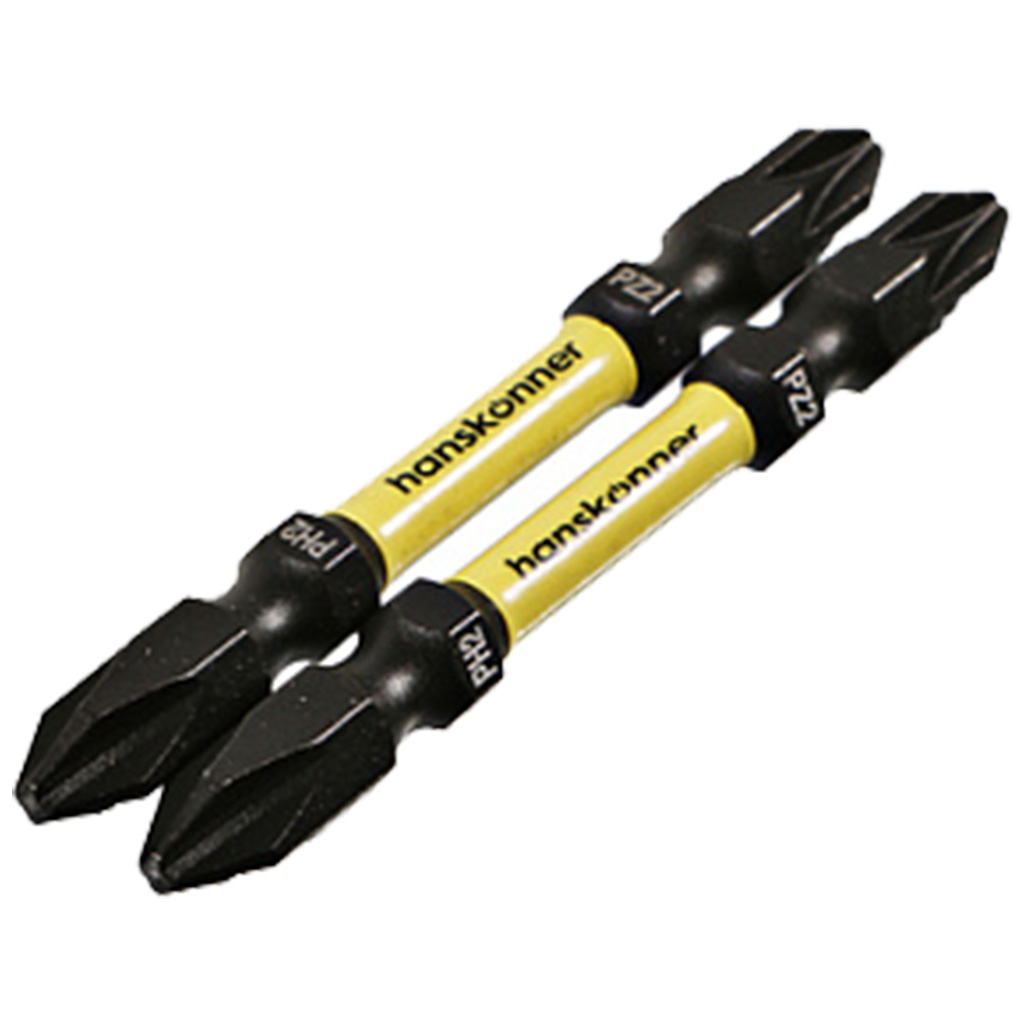 Бита Hanskonner ImppactPower, PH/PZ №2, двухсторонние, торсионные, 65мм, 2шт