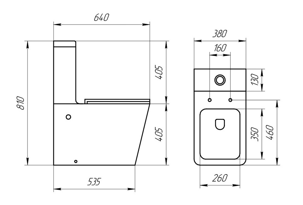 Унитаз-компакт EvaGold, А2808 безободковый, с горизонтальным выпуском