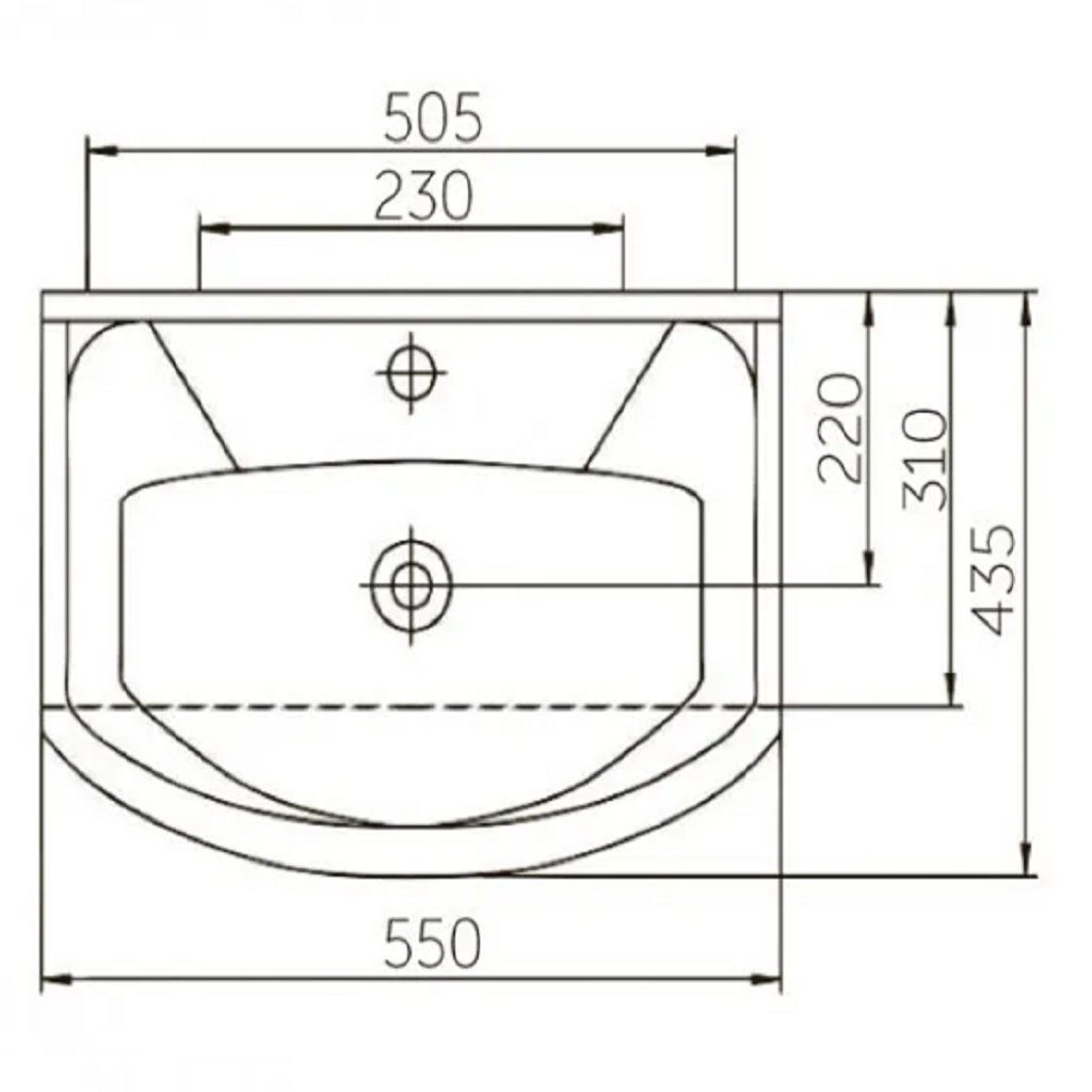 Тумба Каскад 55 с умывальником Элеганс 55, белый/моринга