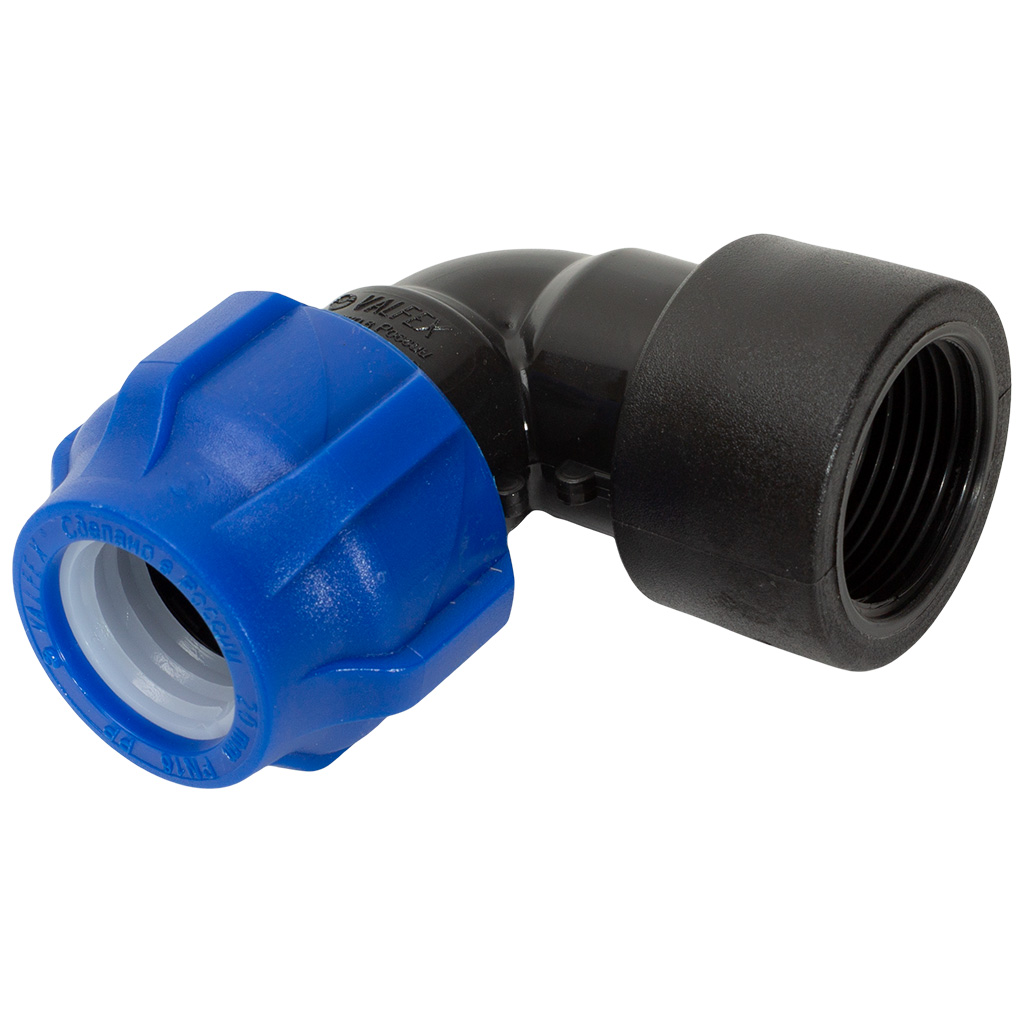 Отвод ПНД, ДУ20 х 3/4", с внутрненней резьбой