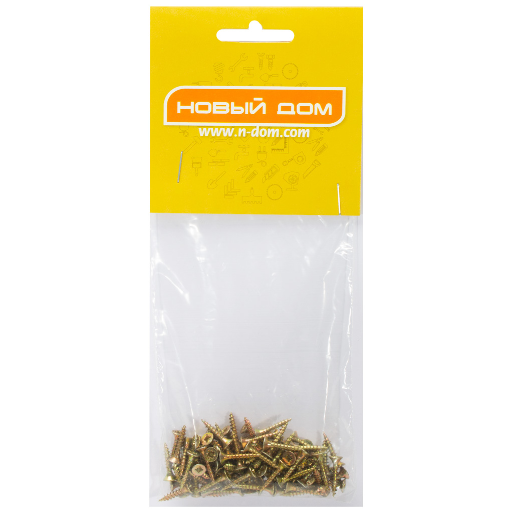 Шуруп универсальный, 3.0 х16, желтый, 100 шт/упак
