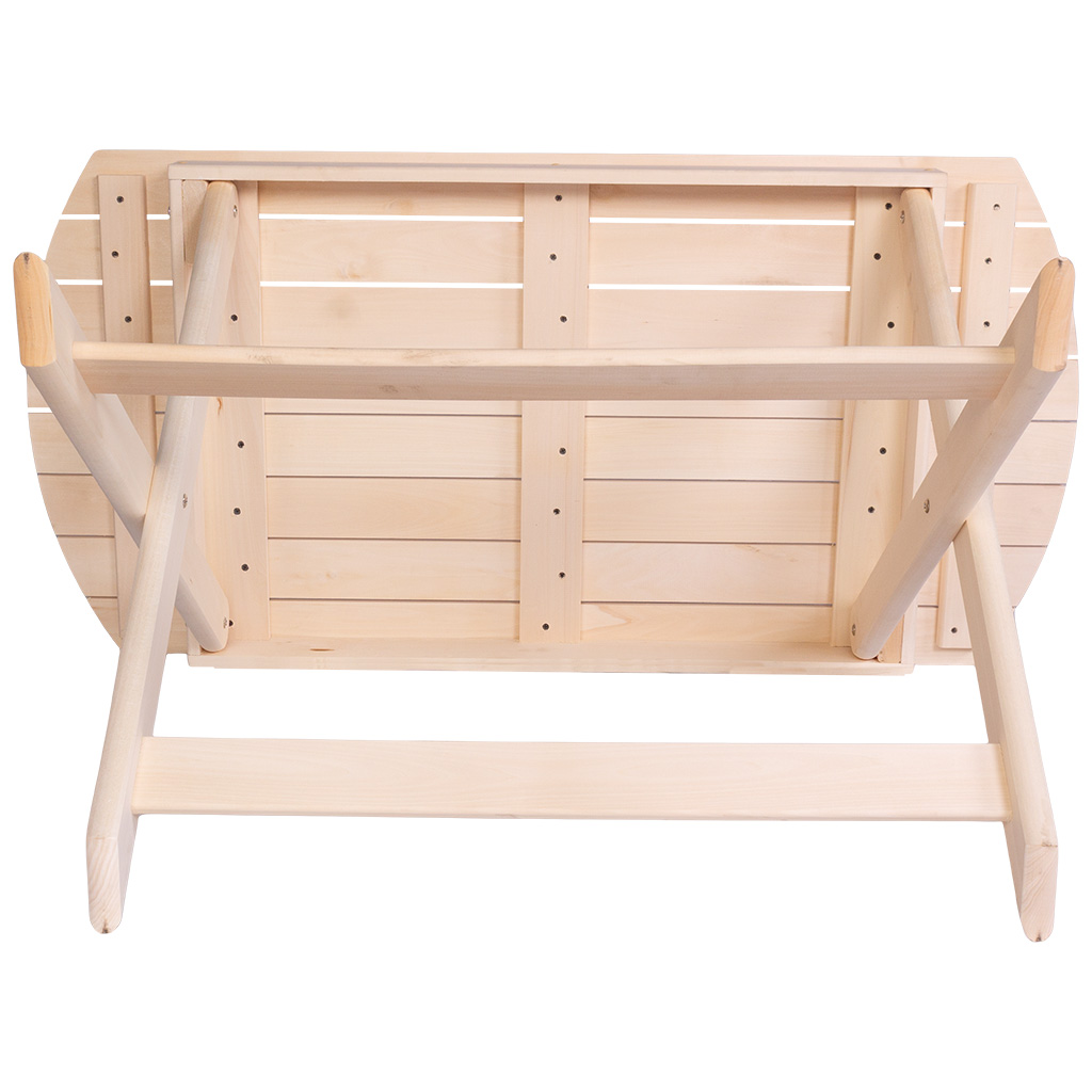 Стол овальный раскладной, липа, 1200мм х 760мм х 600мм