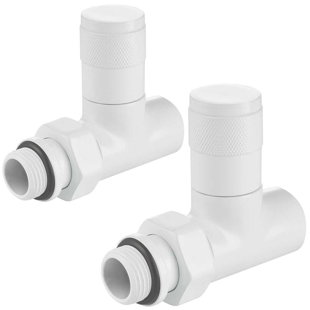 Набор дизайн-вентелей Royal Thermo Piano, белый, прямой, 1/2