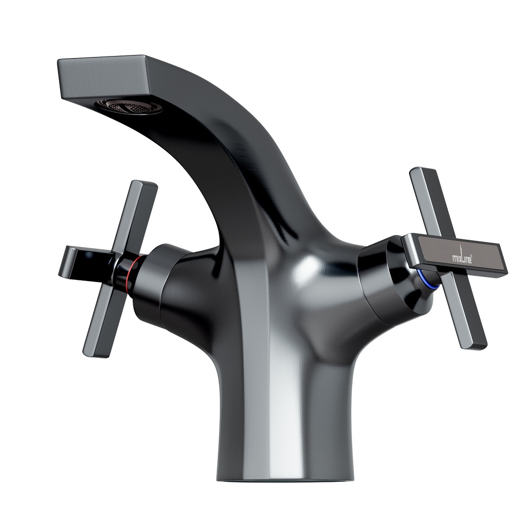 Смеситель Mixline ML38-04, для умывальника, графит