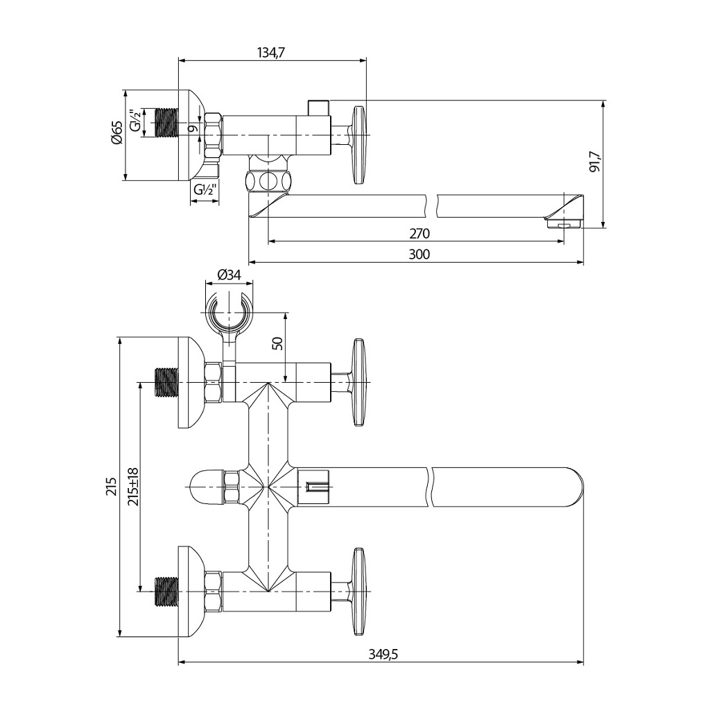 Смеситель Lemark Plus Spirit LM1951C, для ванны, хром