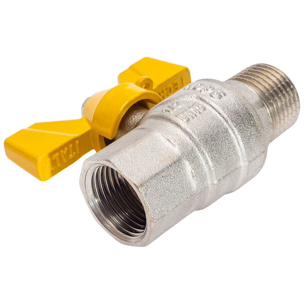 Кран газовый TIM, шаровый, 1/2'' г-ш, бабочка