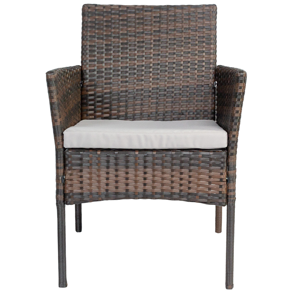 Набор мебели Доминика SFS003, стол + диван + 2 кресла, темно-коричневый