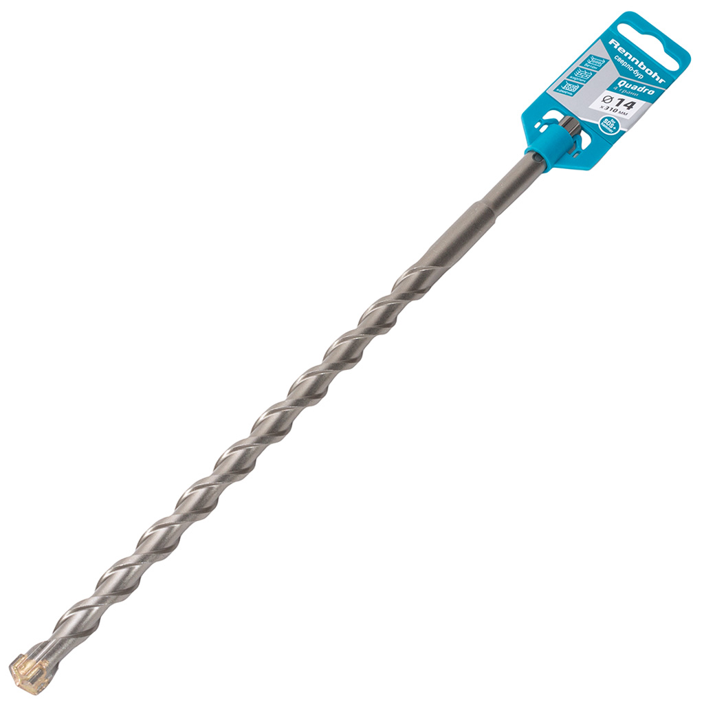 Бур по бетону Rennbohr Quadro, для перфоратора SDS-Plus, 14х260х310мм, 4 грани