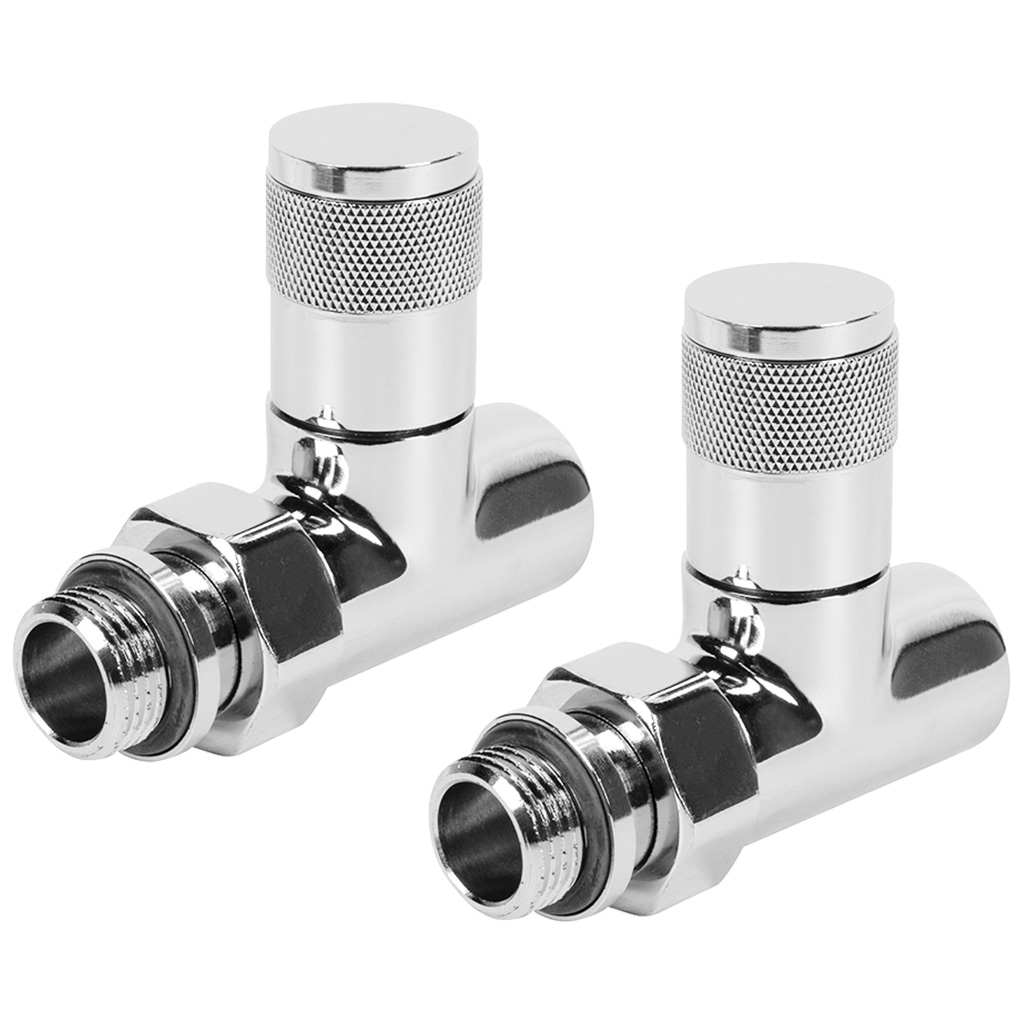 Набор дизайн-вентелей Royal Thermo Piano, хром, прямой, 1/2