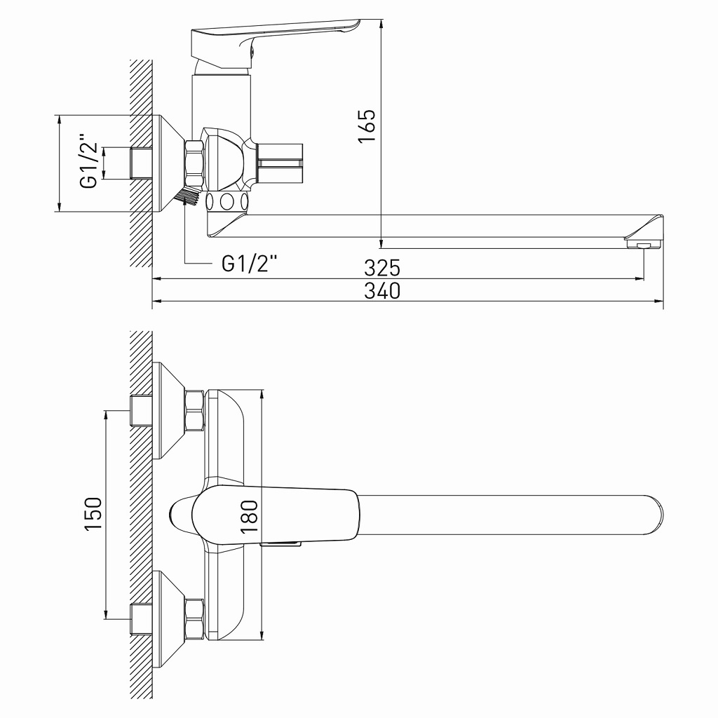 Смеситель Comfort Mixline ML29-02, для ванны, хром