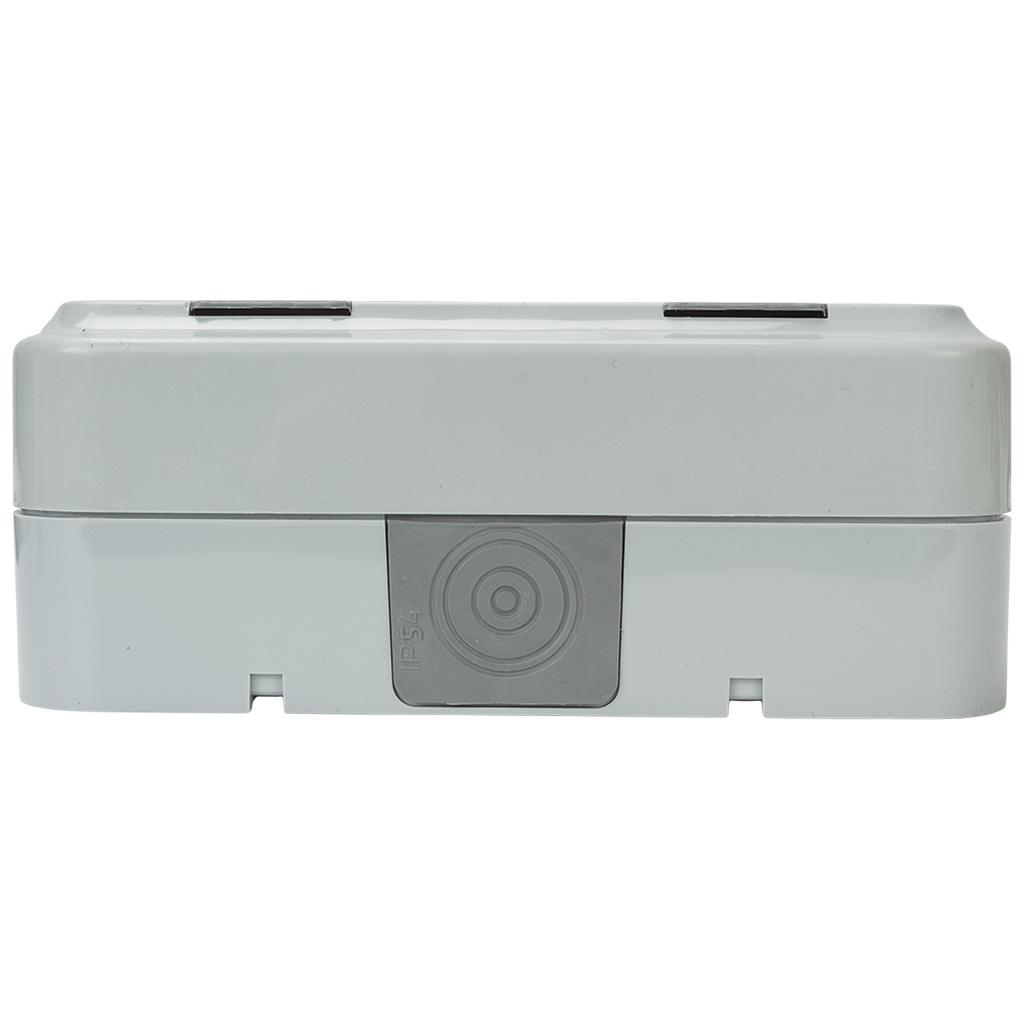 Блок открытой проводки Bylectrica Пралеска Аква, розетка 2-местная, с заземлением,  IP54, серый