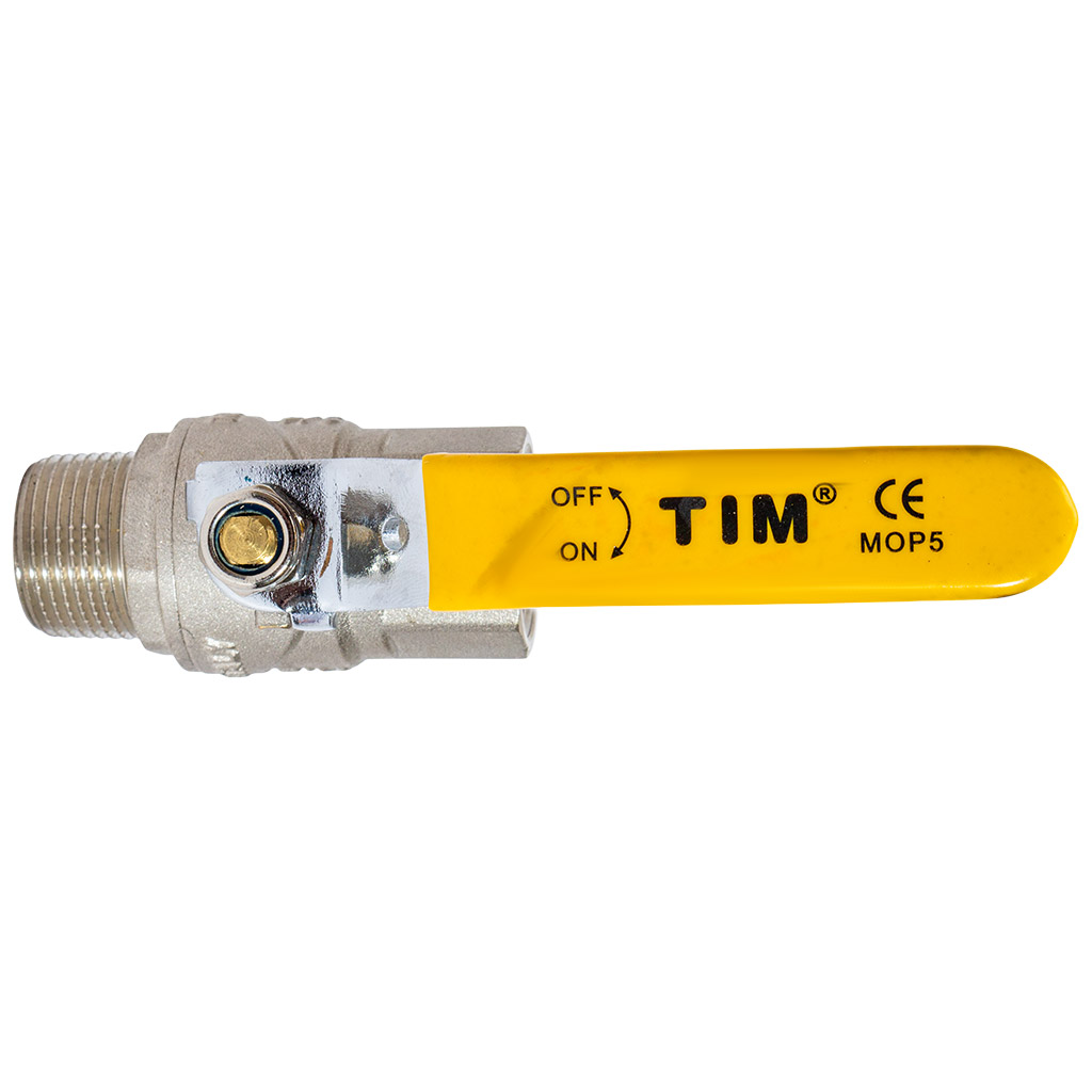 Кран газовый TIM, шаровый, 3/4'' г-ш, рычаг