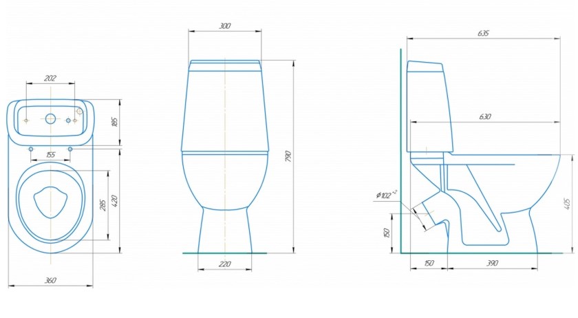 Унитаз-компакт Rosa Сканди, нижняя подводка, выпуск косой