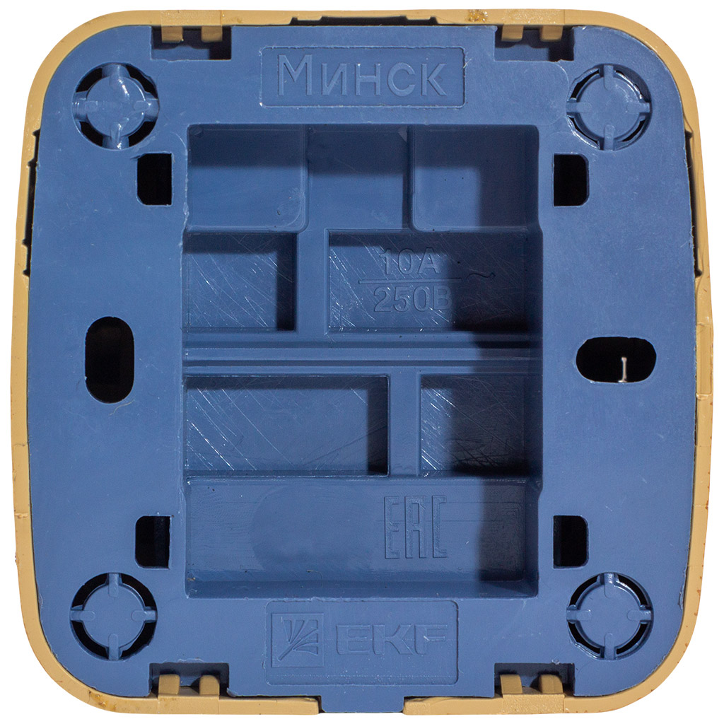 Выключатель открытой проводки EKF Минск, 2-клавишный, светлое дерево