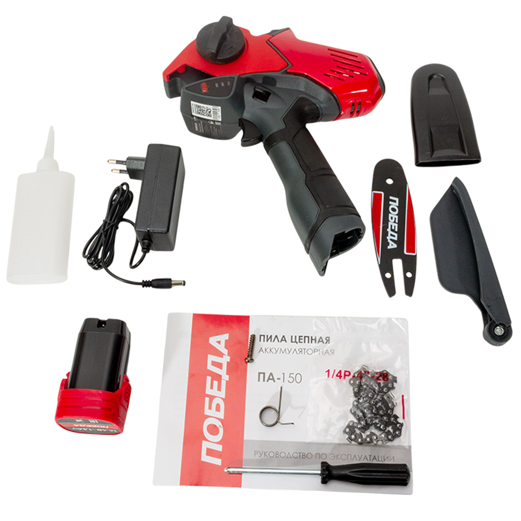 Пила аккумуляторная цепная Победа ПА 150, 14,4Вт