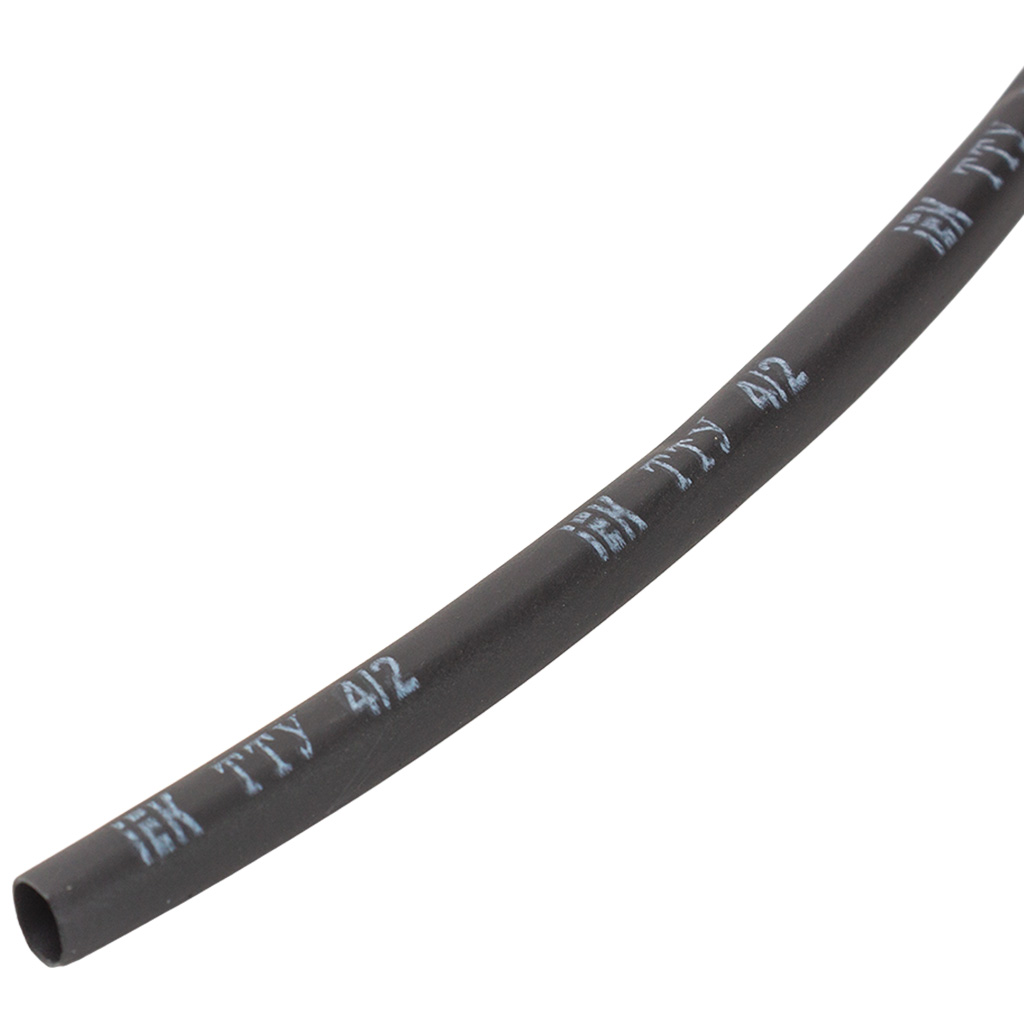 Термоусадочная трубка ИЭК ТТУ нг-LS, 4/2, черная, 2м/уп.