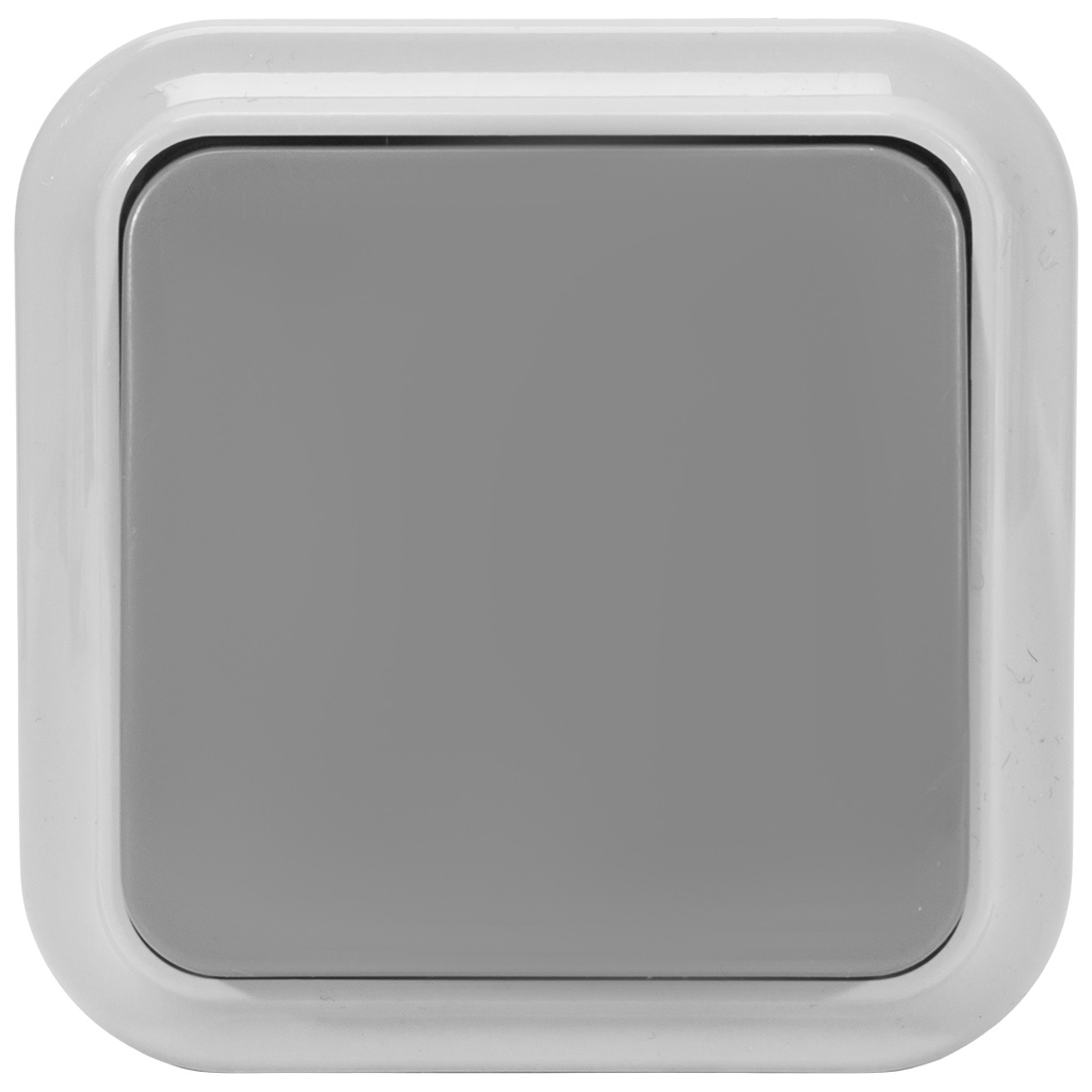 Выключатель открытой проводки Bylectrica Пралеска Аква, 1-клавишный, 6А, IP54, серый