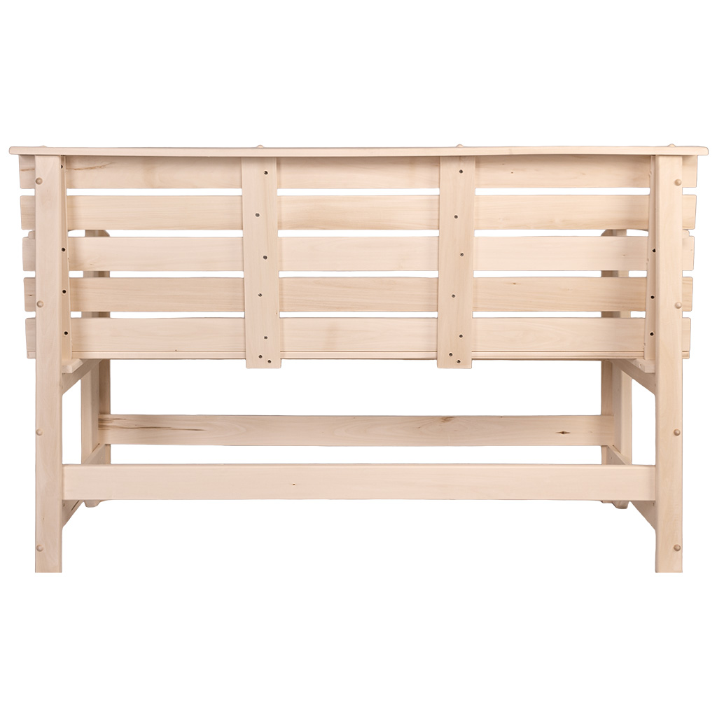 Скамья с подлокотниками, липа, 1400мм х 870мм х 550мм