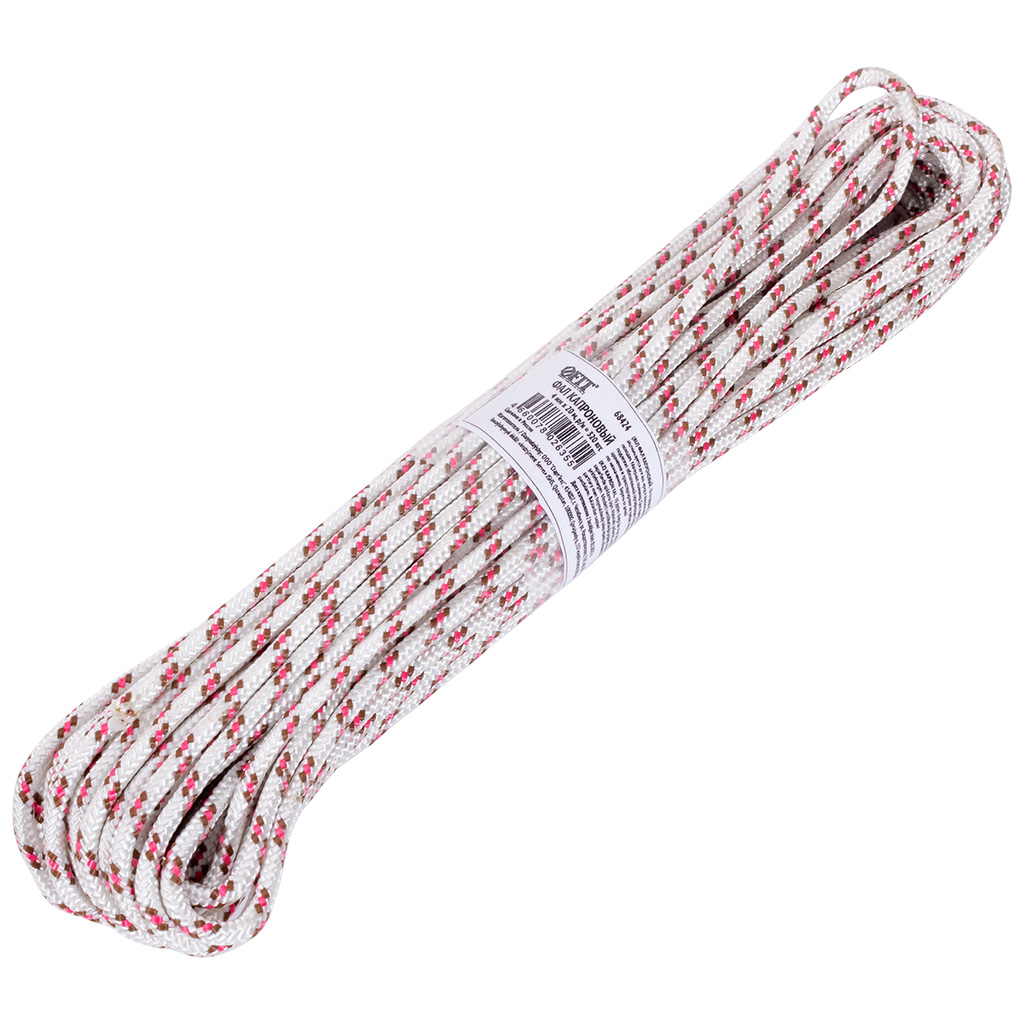 Фал капроновый с сердечником, 16-ти прядный, 4мм х 20м