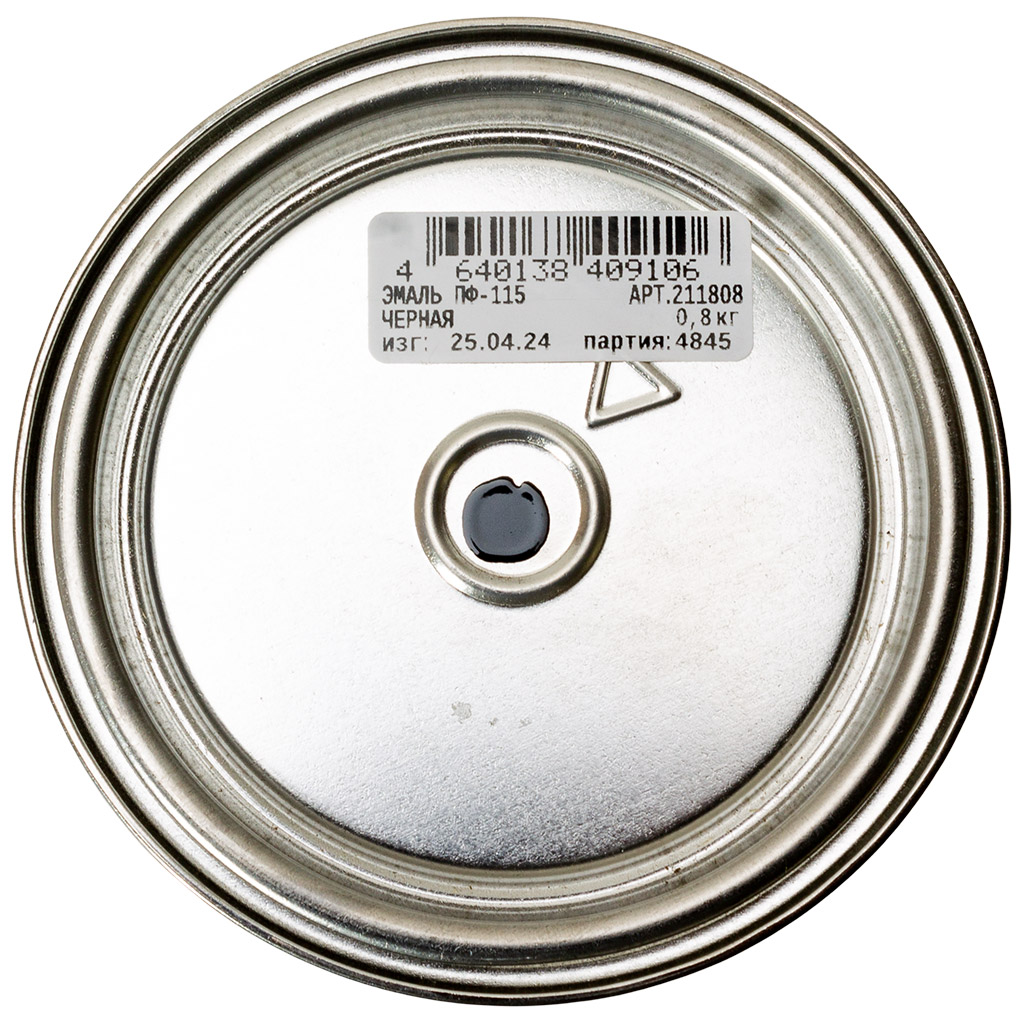 Эмаль ПФ-115 "Н" для металла и дерева, черный 0,8кг