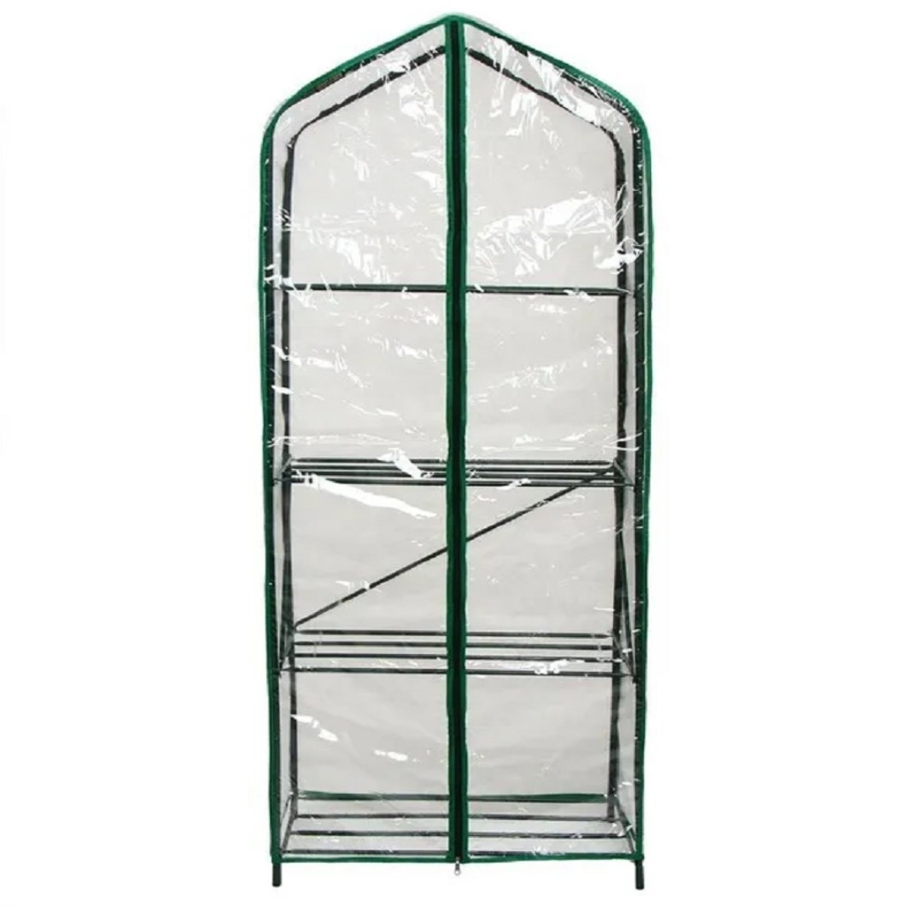 Парник-стеллаж 4 полки, металлический каркас 16мм, 160х65х40см, чехол из спанбонда