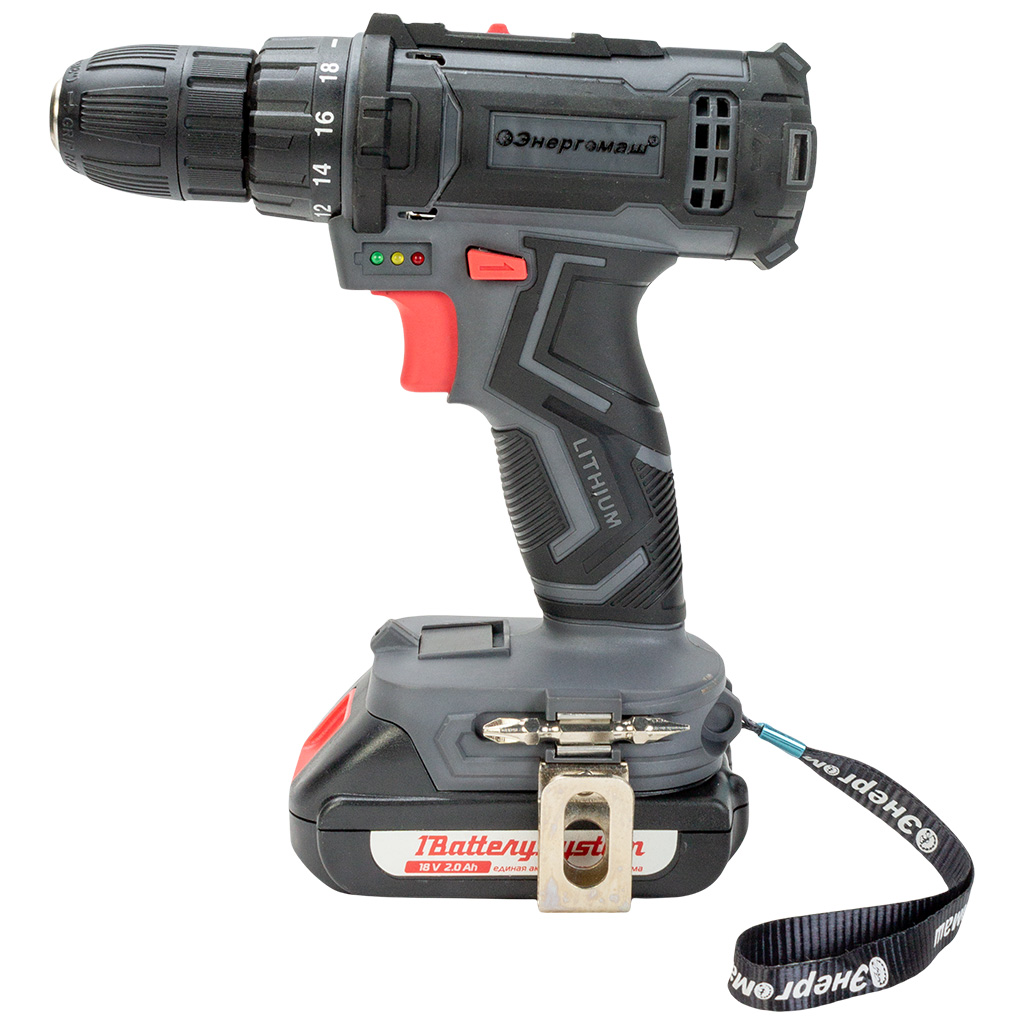 Дрель-шуруповерт аккумуляторная Энергомаш ДШ-18К, 18В