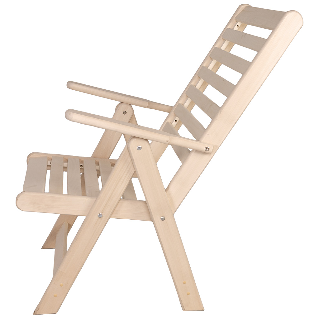 Шезлонг гибкий с подлокотниками, 445мм х 400мм х 1400мм, липа