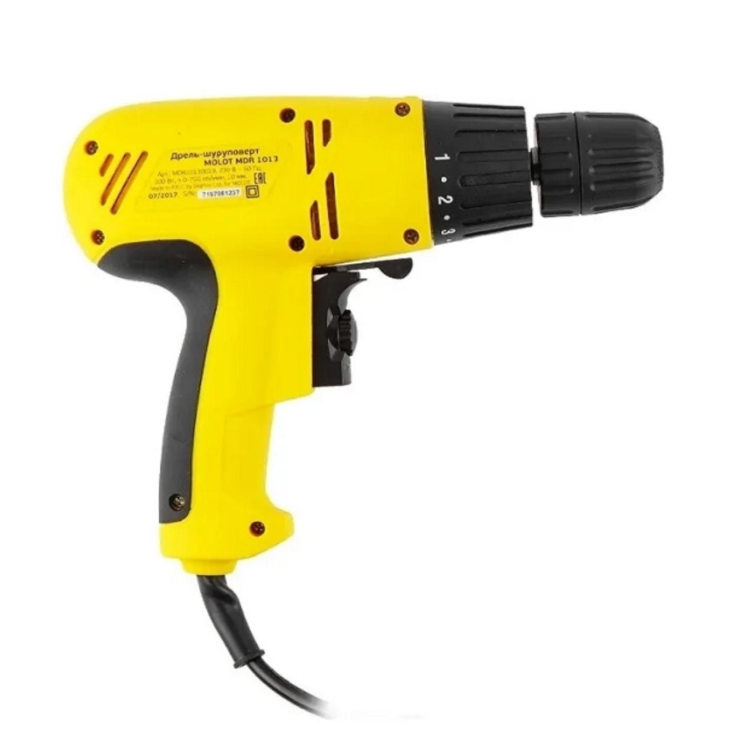 Дрель-шуруповерт сетевой Molot MDR 1013, 300Вт