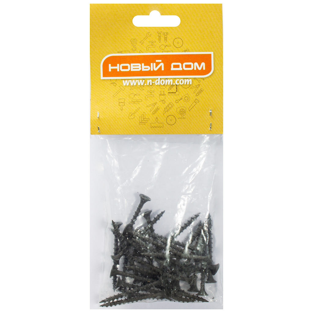 Саморез ГД 3.5 х 45, оксидированный, крупная резьба, пакет 30 шт/упак