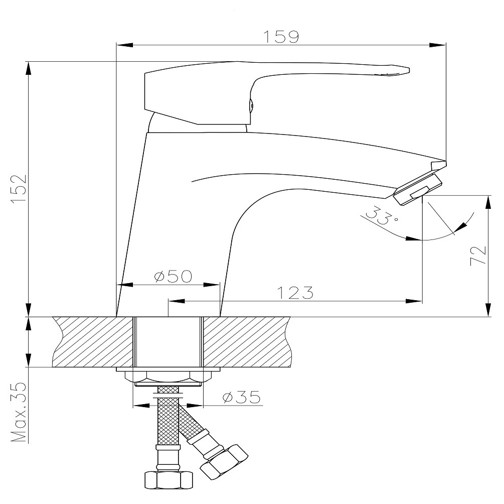 Смеситель Rossinka T40-11, для умывальника