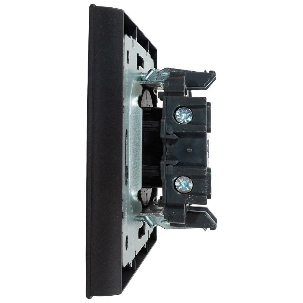 Розетка скрытой проводки ИЭК Brite, 1-местная, 16А, без заземления, черная