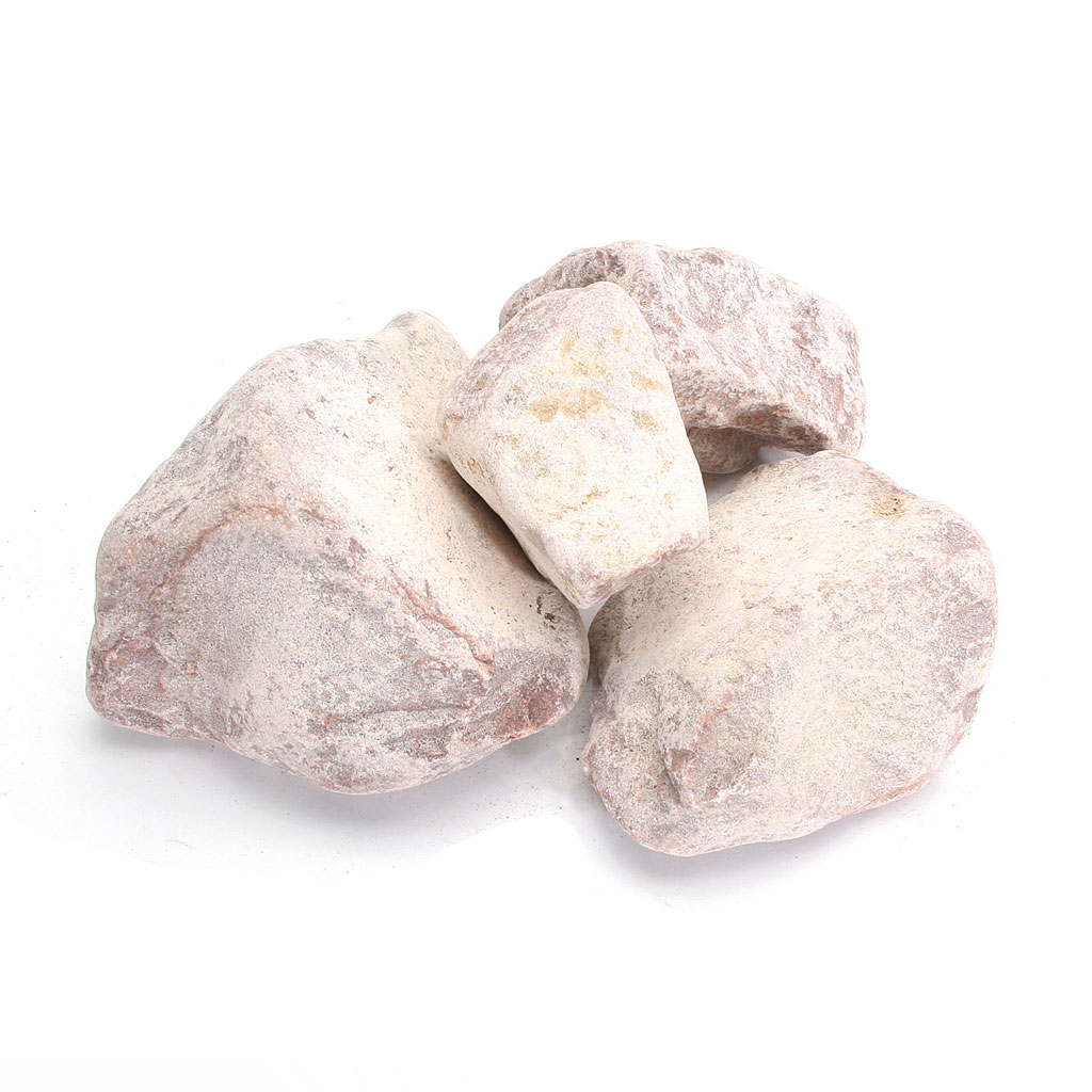 Камни для бани и сауны Малиновый Кварцит, обвалованный, 20кг