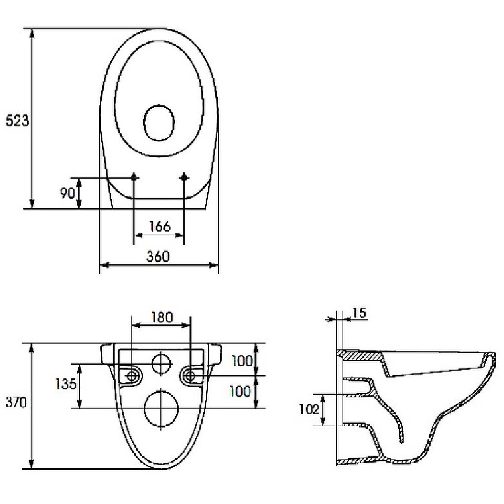 Унитаз подвесной Delfi Cersanit, ободковый, с плавным закрыванием