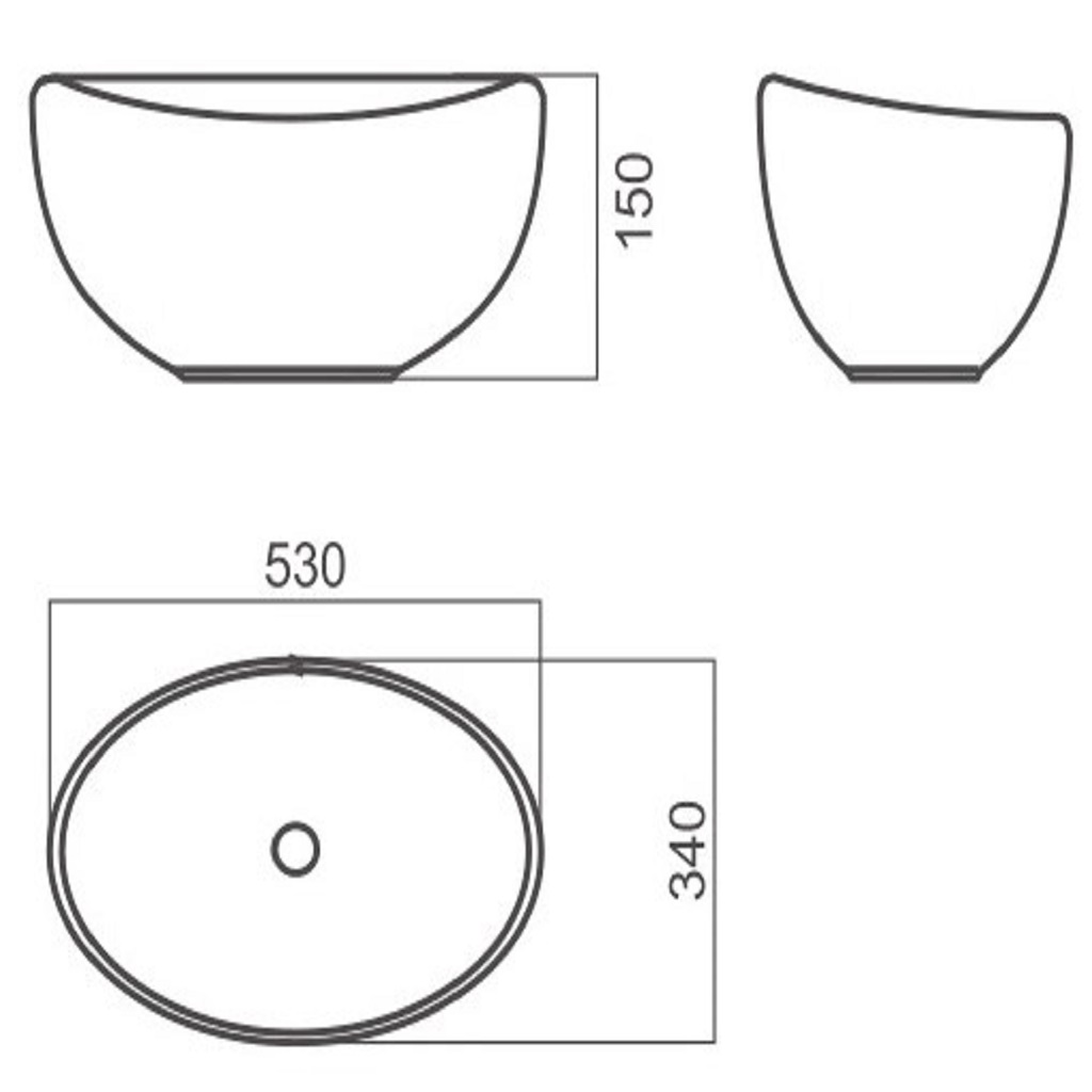 Умывальник накладной Sanita Luxe Ringo Cut 54, овальный, белый