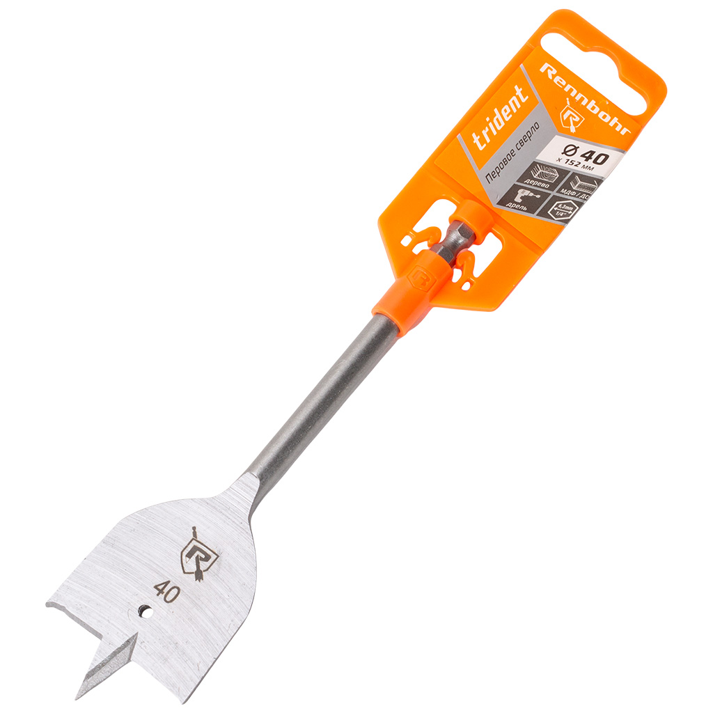 Сверло по дереву Rennbohr, перовое, 40х152мм