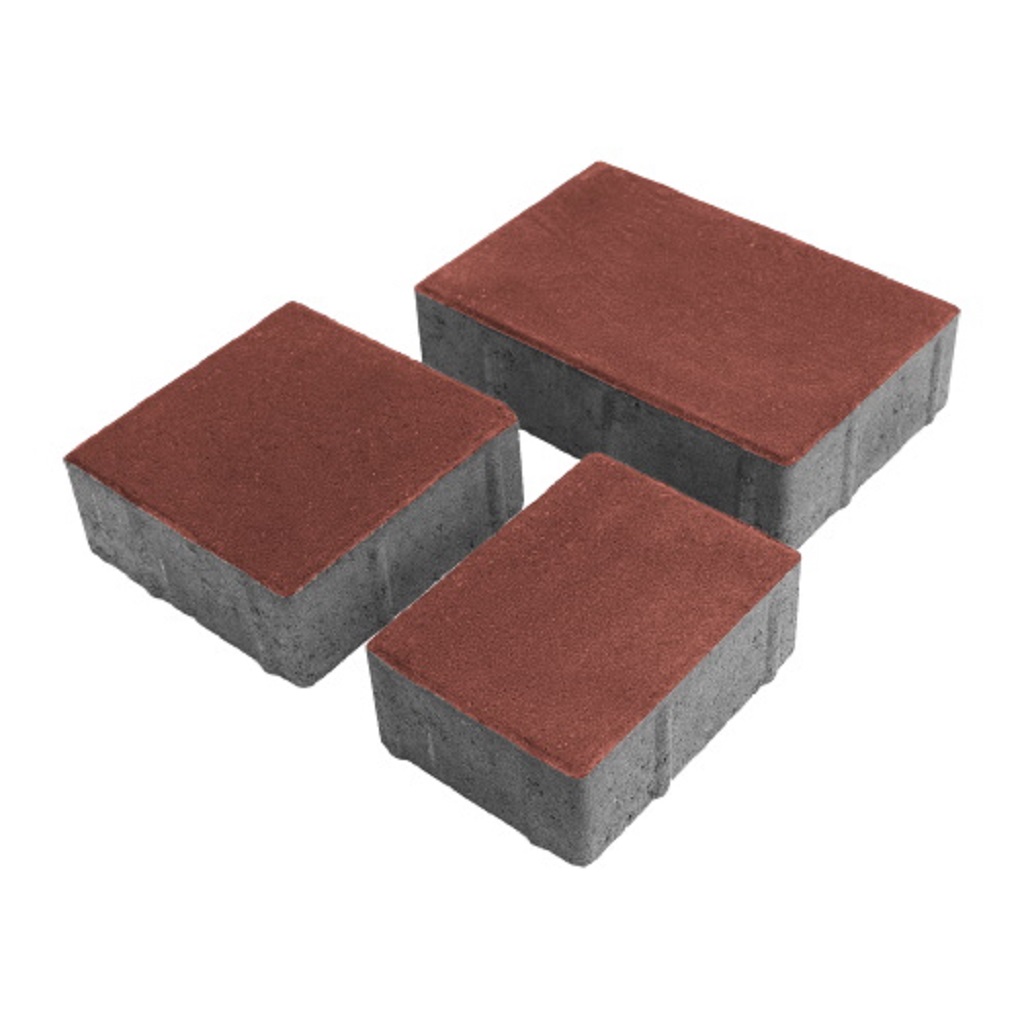 Плитка тротуарная прессованная "Европа", Зенит Черноземье, 3 формы, красная, 60мм, 13.36м2/уп.