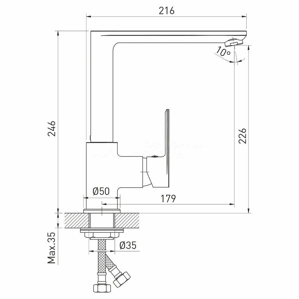 Смеситель Mixline ML26-032 Life, для кухни, хром