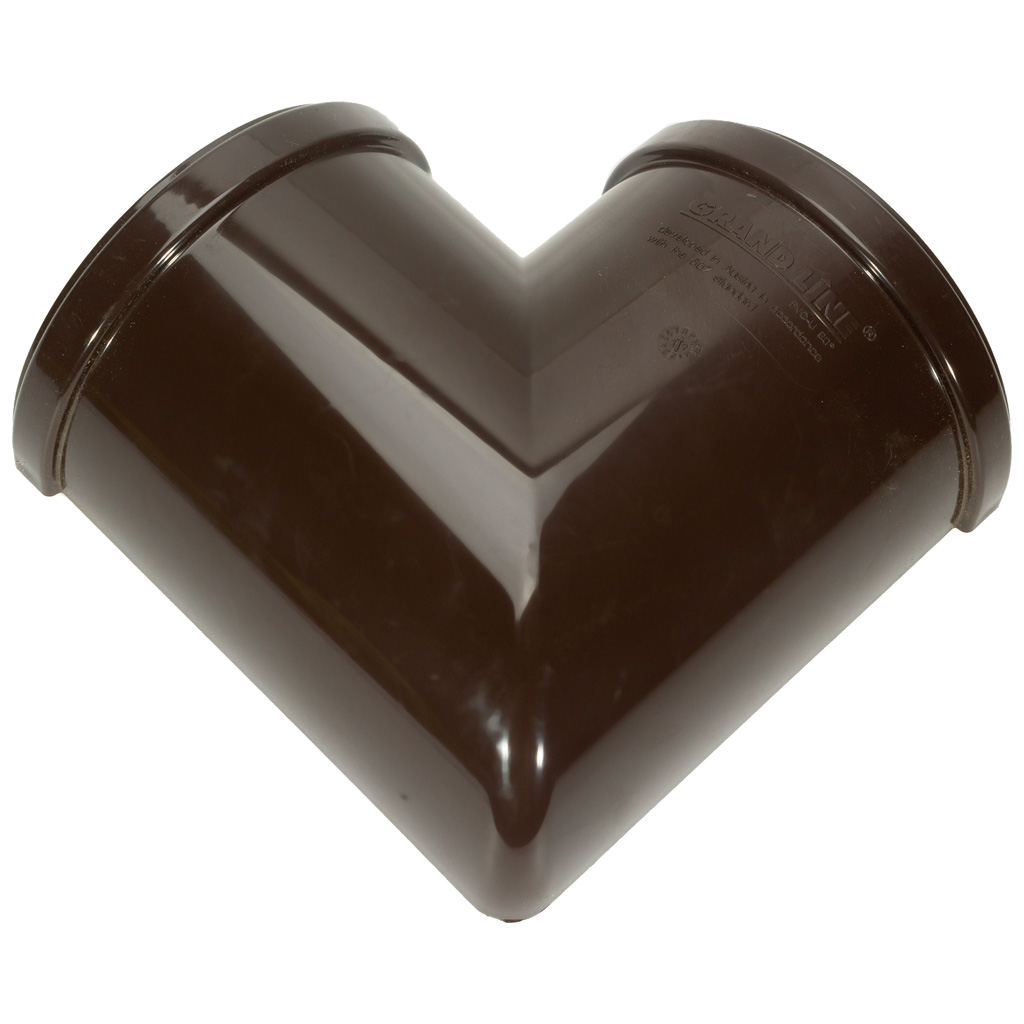 Угол желоба водосточного Grand Line, d-120/90градусов, коричневый RR32