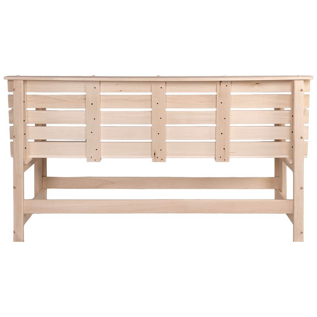 Скамья с подлокотниками, липа, 1600мм х 870мм х 550мм