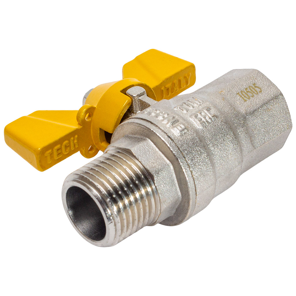 Кран газовый TIM, шаровый, 1/2'' г-ш, бабочка