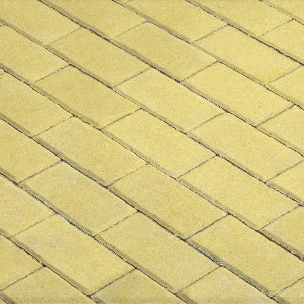 Плитка тротуарная прессованная "Брусчатка", ЯрСтрой, желтая, 60х100х200мм, послойно, 60шт/1.2м2