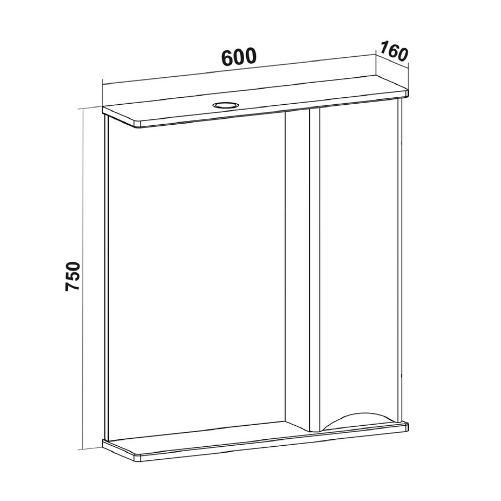 Шкаф с зеркалом Афина 60, цемент