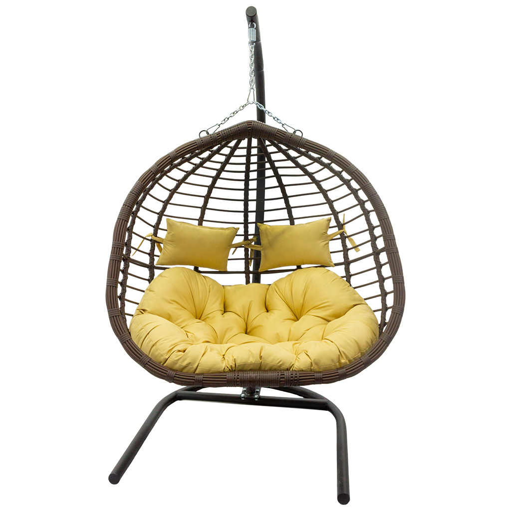 Кресло подвесное Ортис D50-MT002, двойное, коричневое