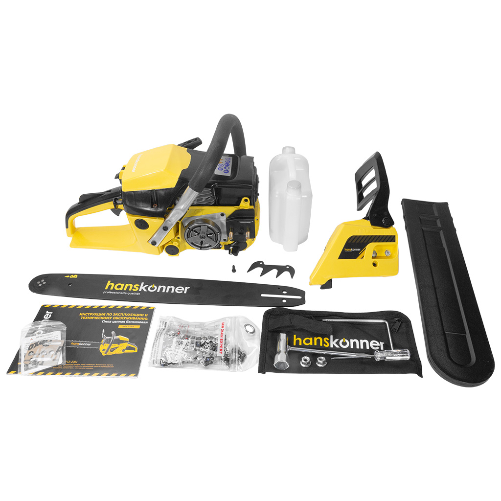Бензопила цепная Hanskonner HGC2218, шина 18", 2.2кВт
